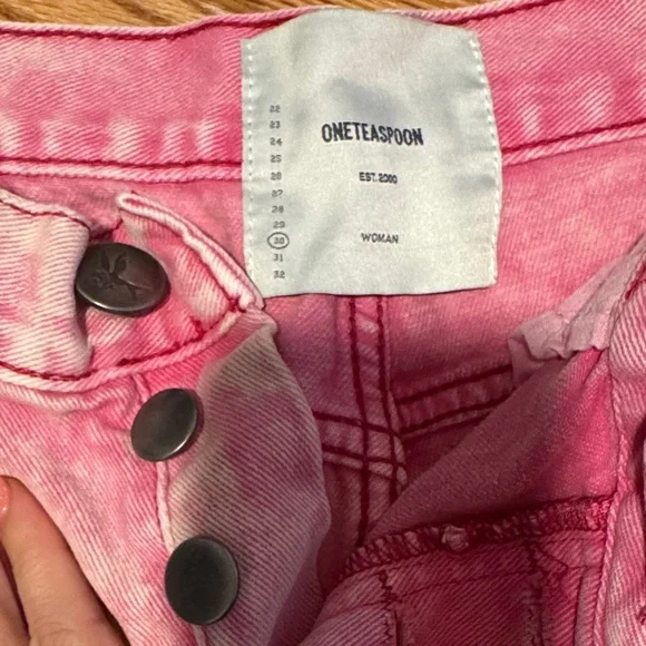 One Teaspoon Pink Women's Denim Shorts - Picture 3 of 3